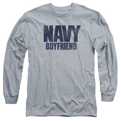 Navy Boyfriend Mens Long Sleeve Shirt Athletic Heather Officially Licensed