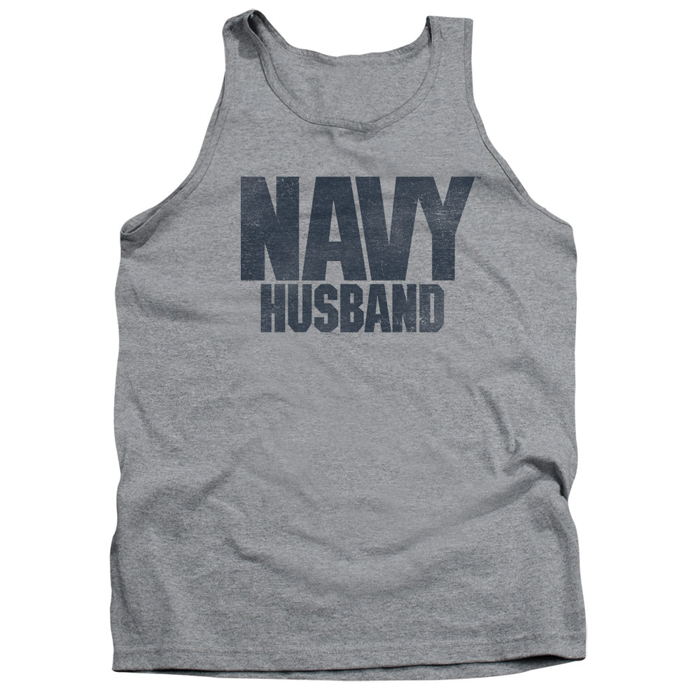 Navy Husband Mens Tank Top Shirt Athletic Heather