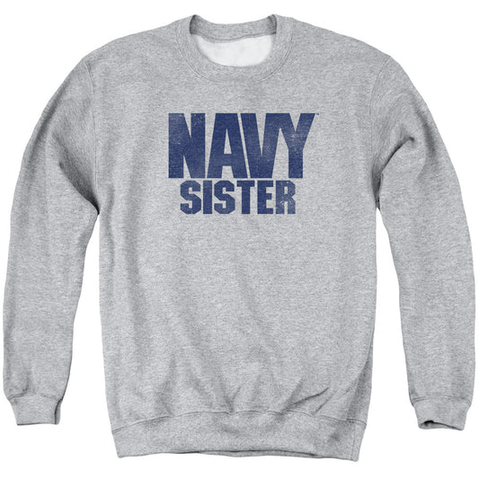 Navy Sister Mens Crewneck Sweatshirt Athletic Heather Officially Licensed