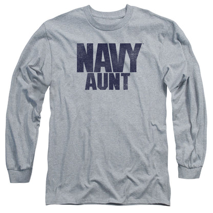 Navy Aunt Mens Long Sleeve Shirt Athletic Heather Officially Licensed