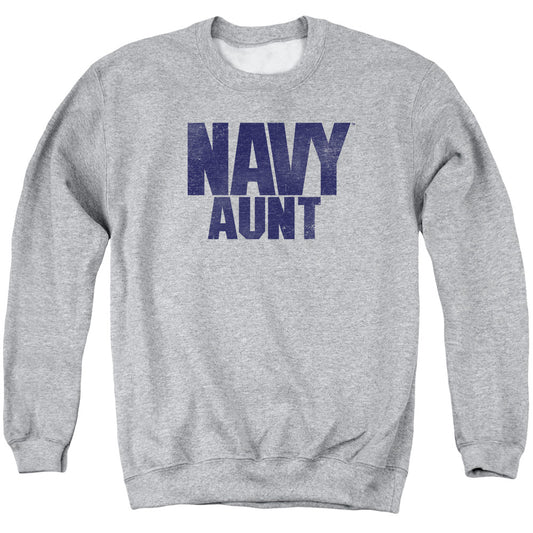 Navy Aunt Mens Crewneck Sweatshirt Athletic Heather Officially Licensed