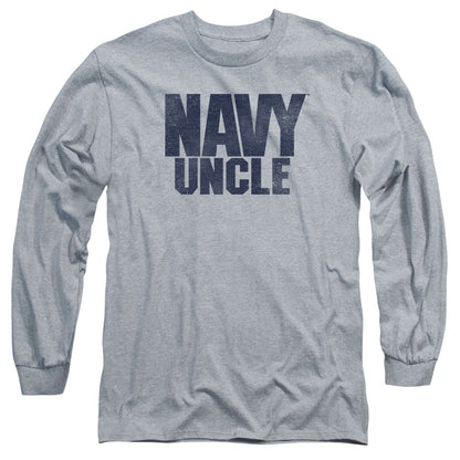 Navy Uncle Mens Long Sleeve Shirt Athletic Heather Officially Licensed