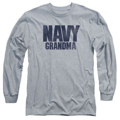 Navy Grandma Mens Long Sleeve Shirt Athletic Heather Officially Licensed