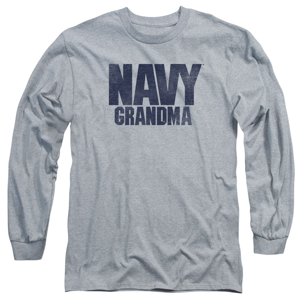 Navy Grandma Mens Long Sleeve Shirt Athletic Heather Officially Licensed