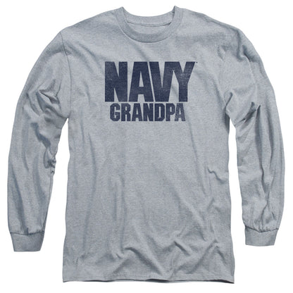 Navy Grandpa Mens Long Sleeve Shirt Athletic Heather Officially Licensed