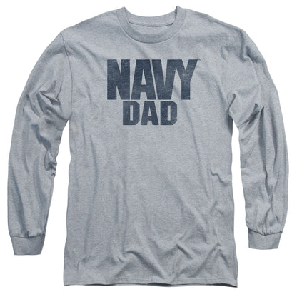 Navy Navy Dad Mens Long Sleeve Shirt Athletic Heather Officially Licensed