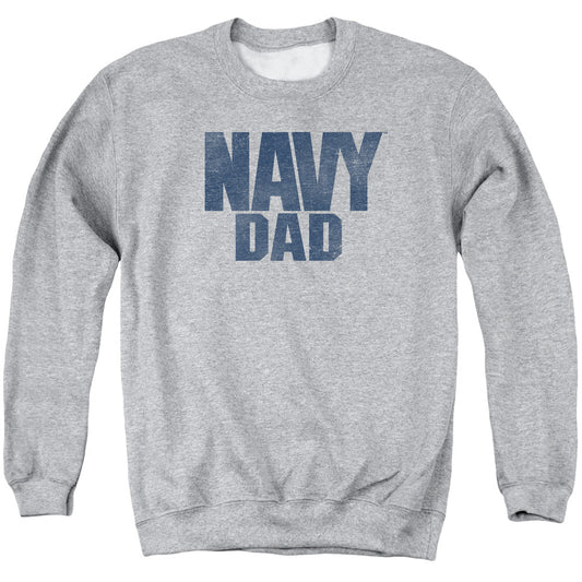 Navy Navy Dad Mens Crewneck Sweatshirt Athletic Heather Officially Licensed