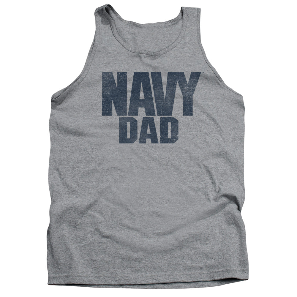 Navy Navy Dad Mens Tank Top Shirt Athletic Heather