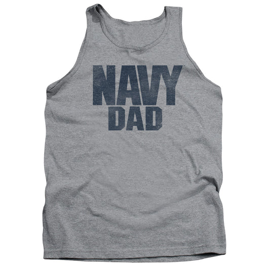 Navy Navy Dad Mens Tank Top Shirt Athletic Heather