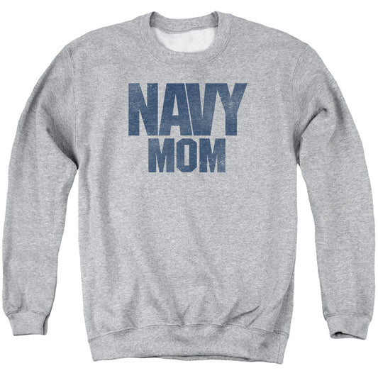 Navy Navy Mom Mens Crewneck Sweatshirt Athletic Heather Officially Licensed