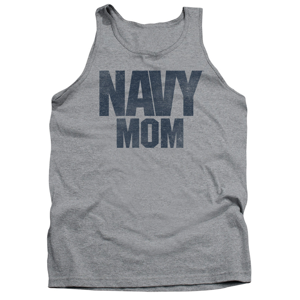 Navy Navy Mom Mens Tank Top Shirt Athletic Heather