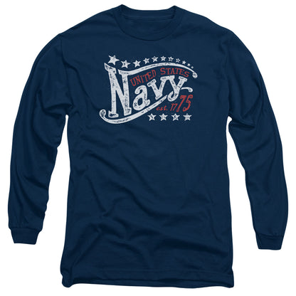 Navy Stars Mens Long Sleeve Shirt Navy Officially Licensed