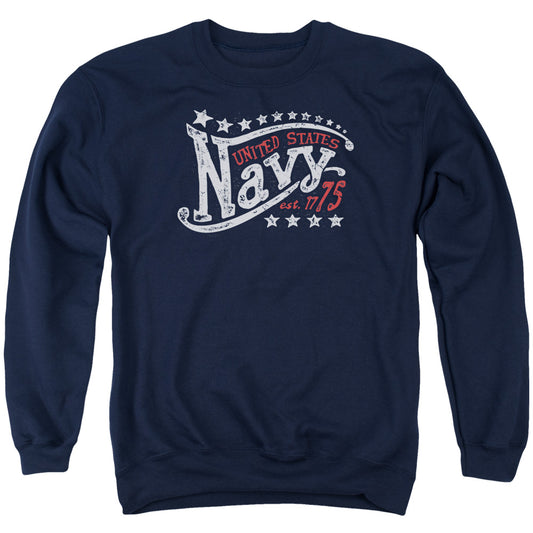 Navy Stars Mens Crewneck Sweatshirt Navy Officially Licensed