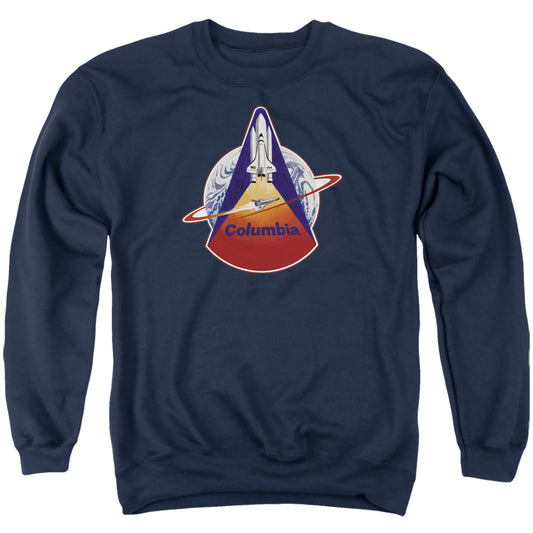 Nasa Sts 1 Mission Patch Mens Crewneck Sweatshirt Navy Officially Licensed