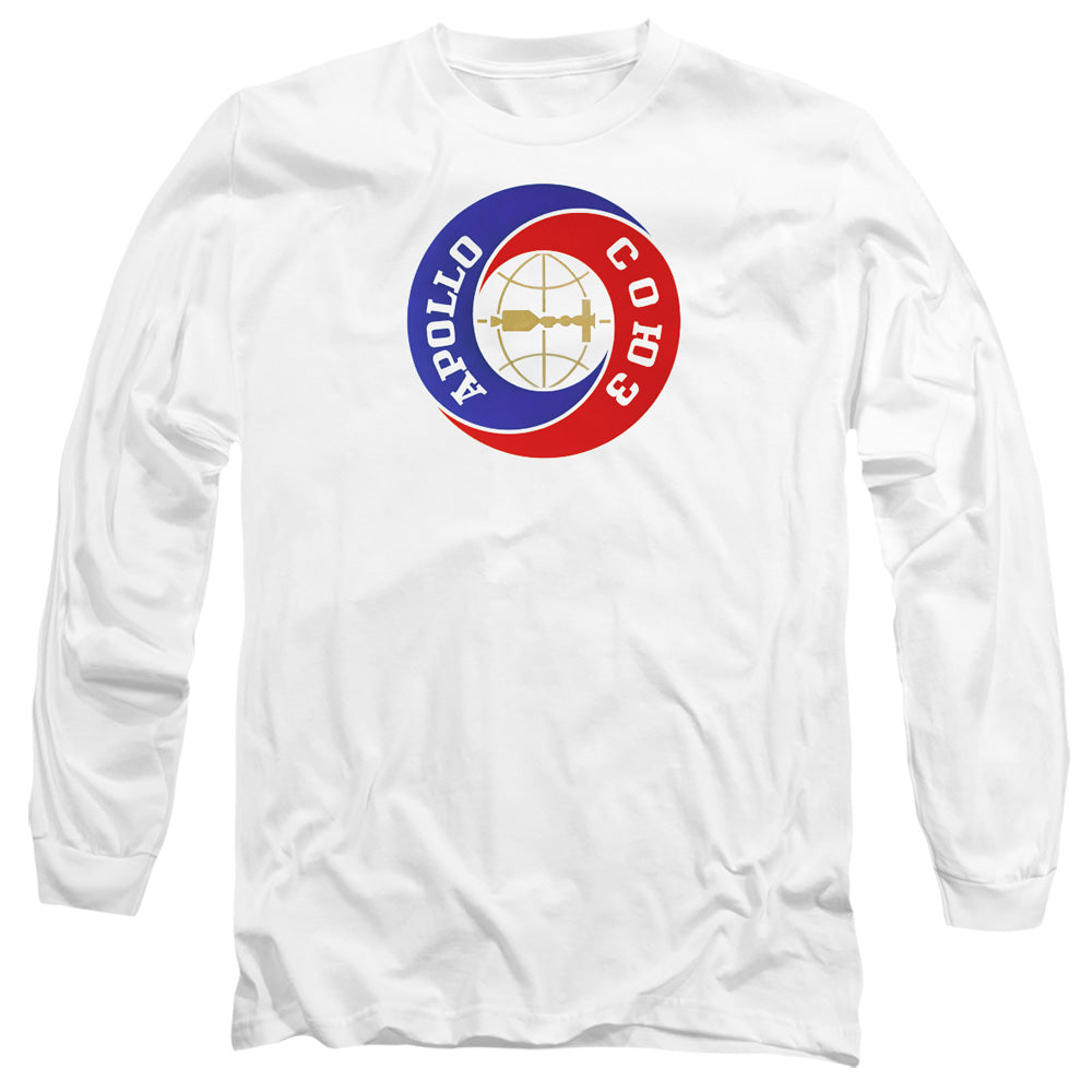 Nasa Apollo Soyuz Mens Long Sleeve Shirt White Officially Licensed