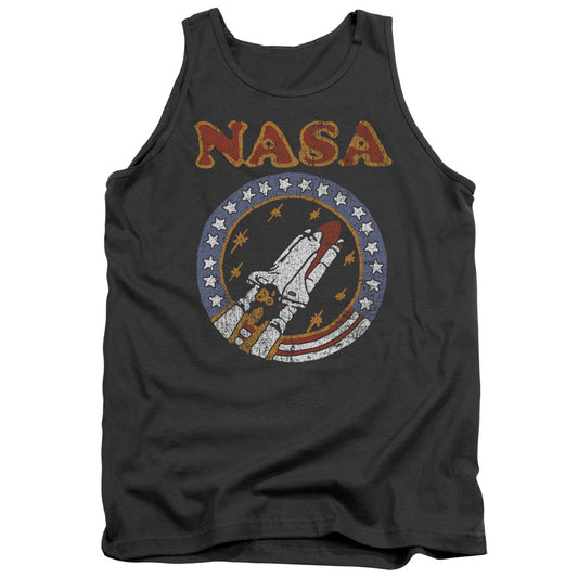 Nasa Retro Shuttle Mens Tank Top Shirt Charcoal