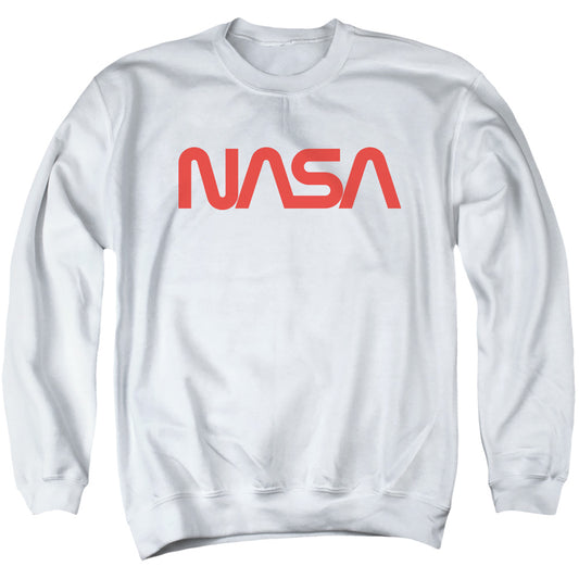 Nasa Worm Logo Mens Crewneck Sweatshirt White Officially Licensed