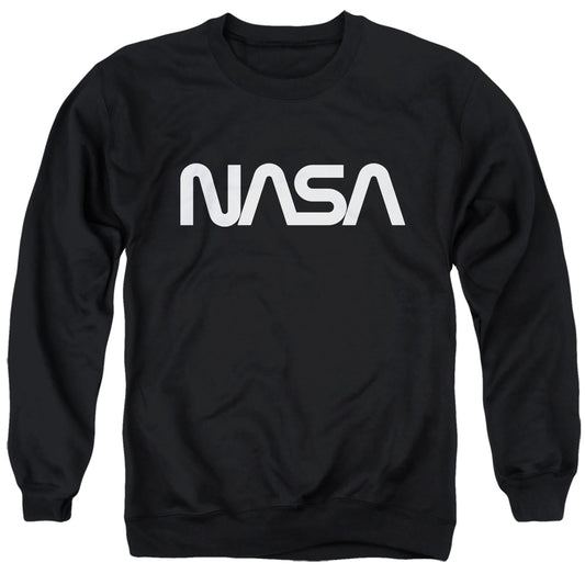 Nasa Worm Logo Mens Crewneck Sweatshirt Black Officially Licensed