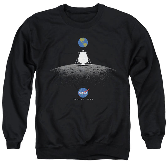 Nasa Moon Landing Simple Mens Crewneck Sweatshirt Black Officially Licensed