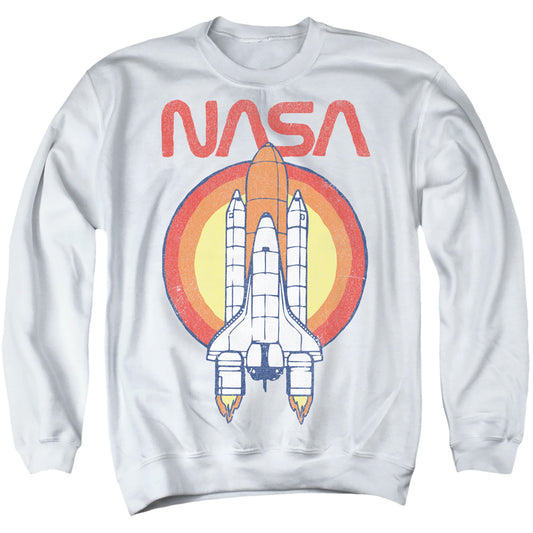 Nasa Shuttle Circle Mens Crewneck Sweatshirt White Officially Licensed
