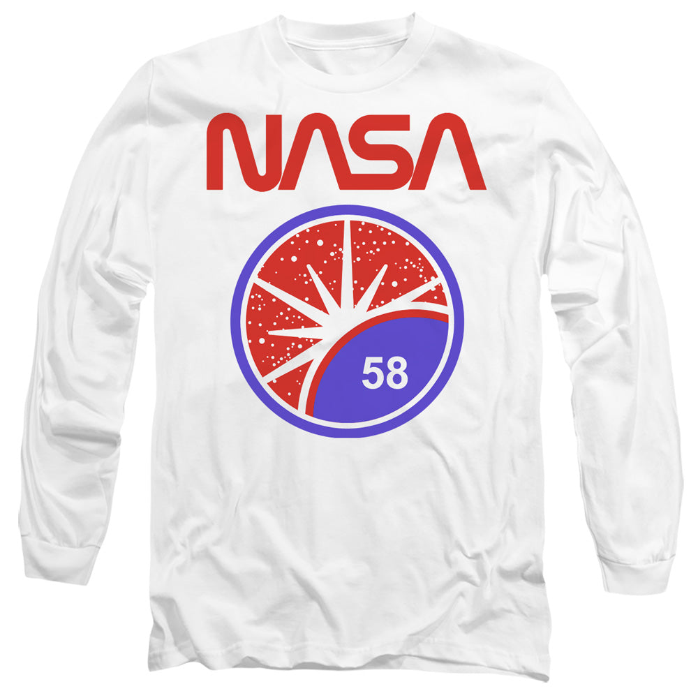 Nasa Stars Mens Long Sleeve Shirt White Officially Licensed