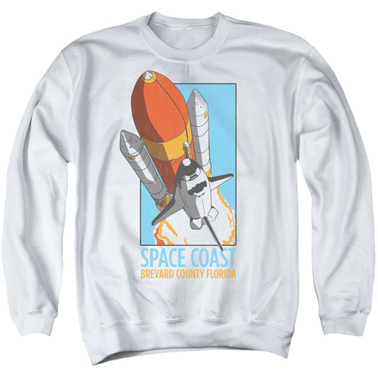 Nasa Space Coast Mens Crewneck Sweatshirt White Officially Licensed