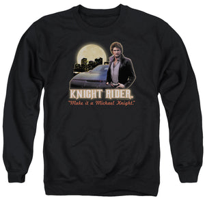 Knight Rider Full Moon Mens Crewneck Sweatshirt Black