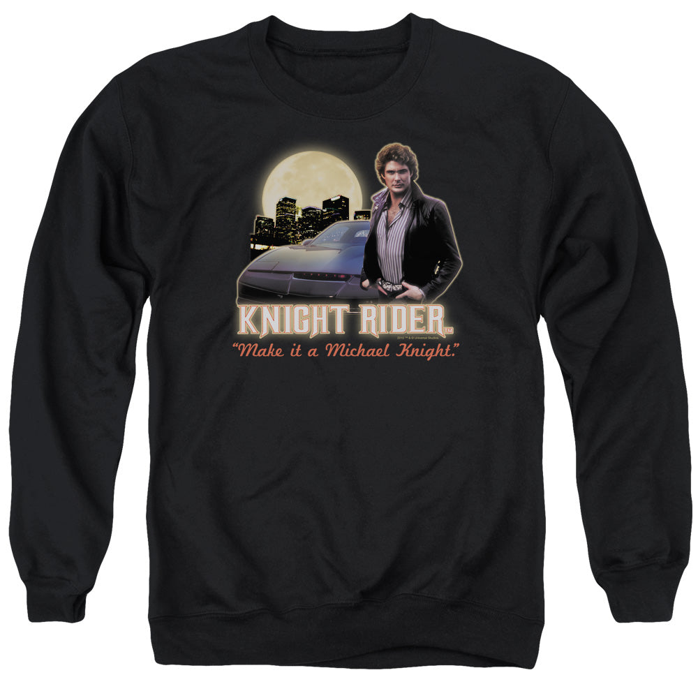 Knight Rider Full Moon Mens Crewneck Sweatshirt Black