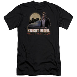 Knight Rider Full Moon Premium Bella Canvas Slim Fit Mens T Shirt Black