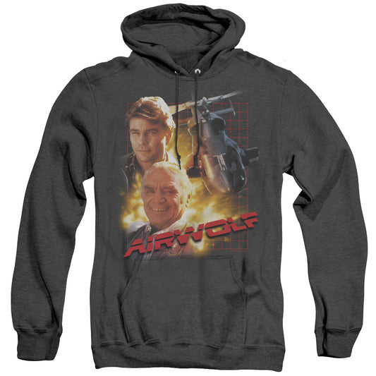 Airwolf Airwolf Heather Mens Hoodie Black Officially Licensed
