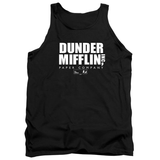 The Office Dunder Mifflin Logo Mens Tank Top Shirt Black