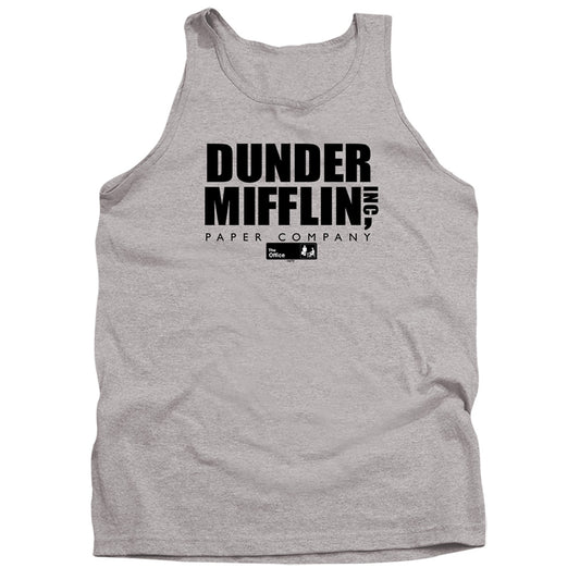 The Office Dunder Mifflin Logo Mens Tank Top Shirt Athletic Heather