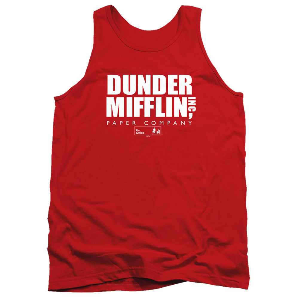 The Office Dunder Mifflin Logo Mens Tank Top Shirt Red