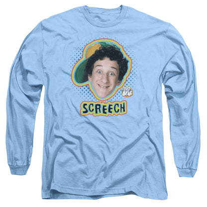Saved By The Bell Screech Mens Long Sleeve Shirt Carolina Blue Officially Licensed