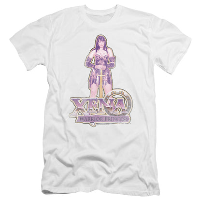 Xena Stand Premium Bella Canvas Slim Fit Mens T Shirt White