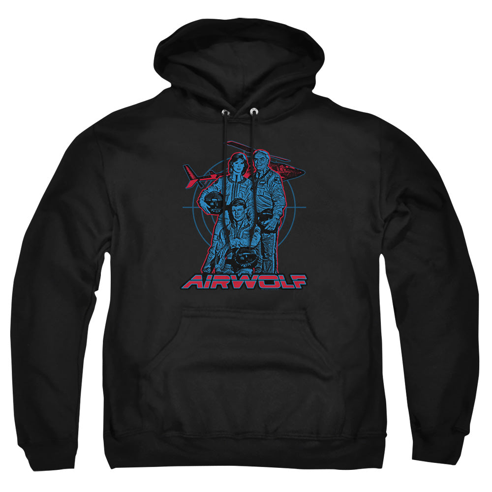 Airwolf Graphic Mens Hoodie Black Officially Licensed