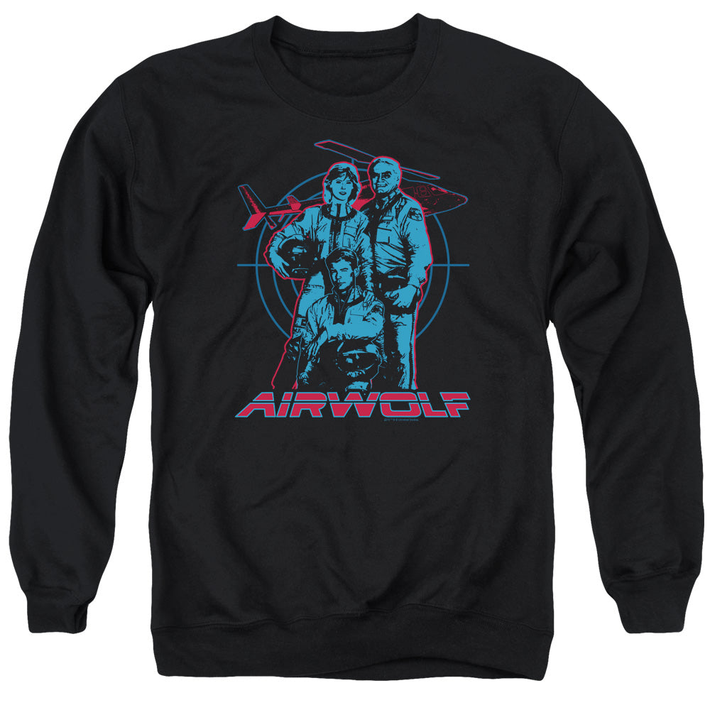 Airwolf Graphic Mens Crewneck Sweatshirt Black