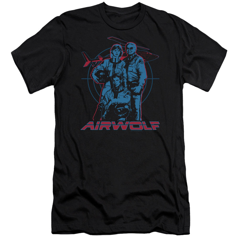 Airwolf Graphic Premium Bella Canvas Slim Fit Mens T Shirt Black