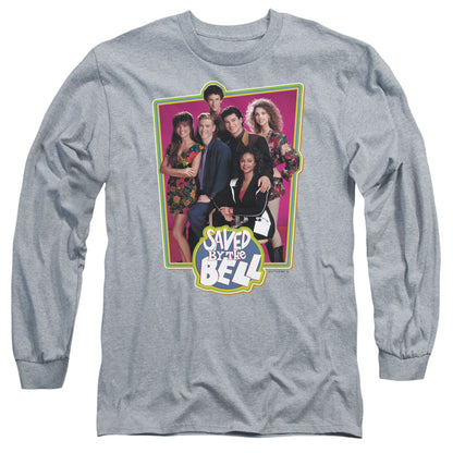 Saved By The Bell Saved Cast Mens Long Sleeve Shirt Athletic Heather Officially Licensed
