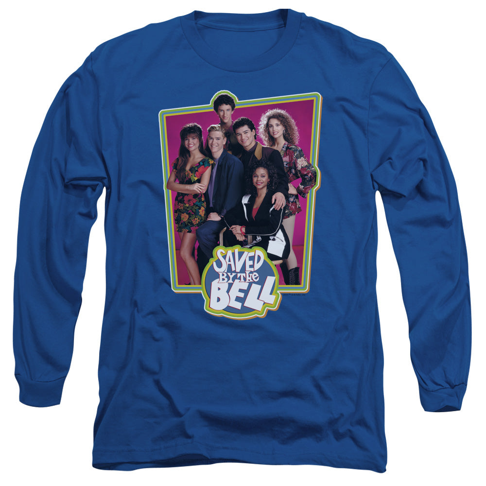 Saved By The Bell Saved Cast Mens Long Sleeve Shirt Royal Blue Officially Licensed