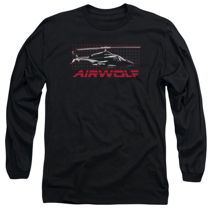 Airwolf Grid Mens Long Sleeve Shirt Black Black