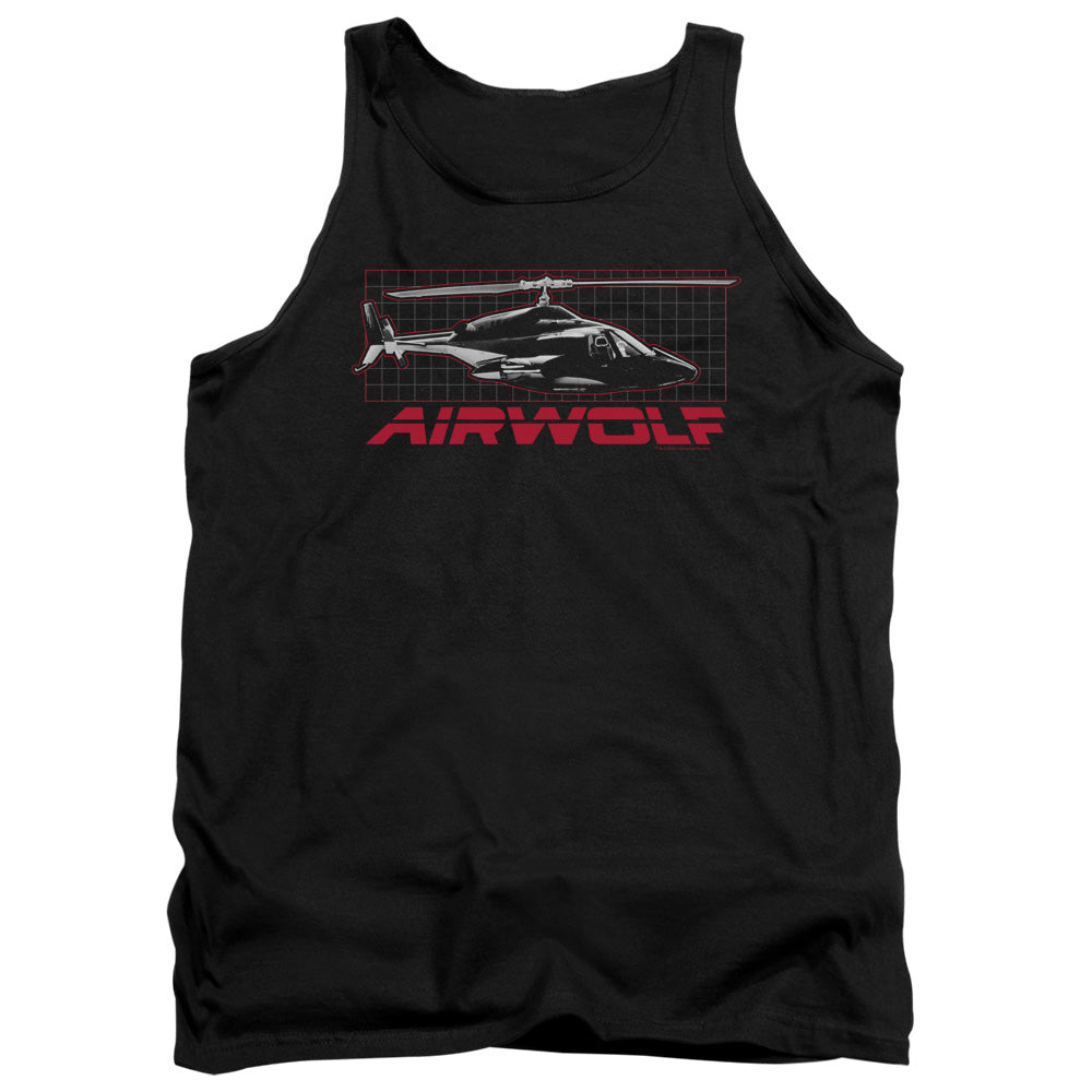 Airwolf Grid Mens Tank Top Shirt Black Black