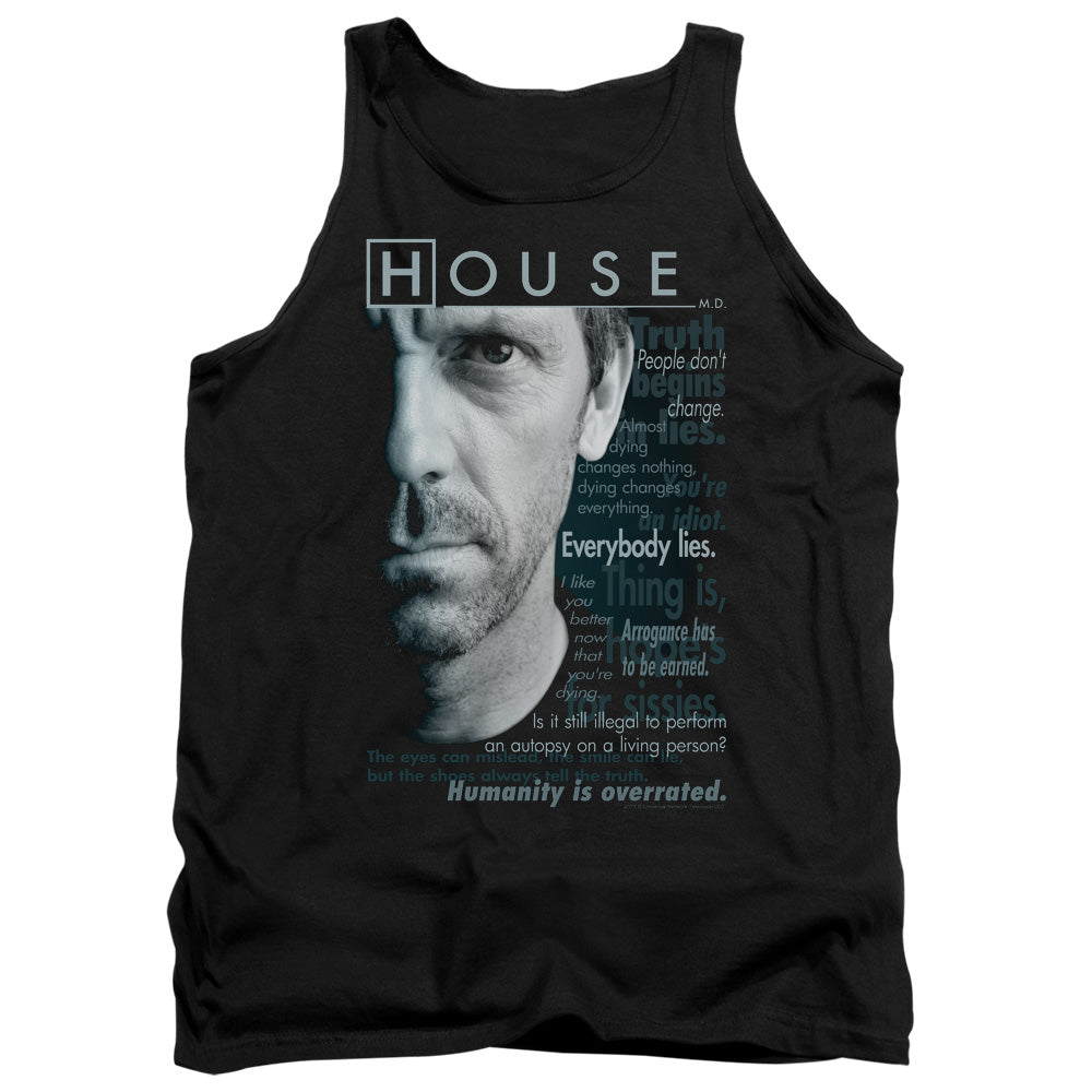 House Houseisms Mens Tank Top Shirt Black