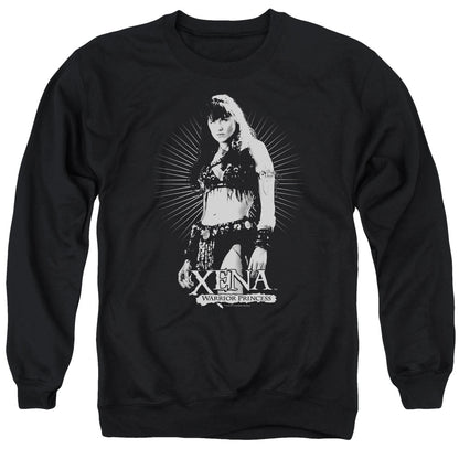 Xena Dont Mess With Me Mens Crewneck Sweatshirt Black