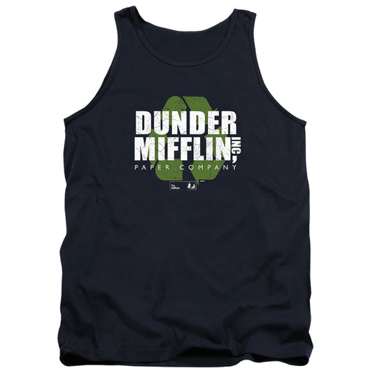 The Office Dunder Mifflin Recycle Logo Mens Tank Top Shirt Navy