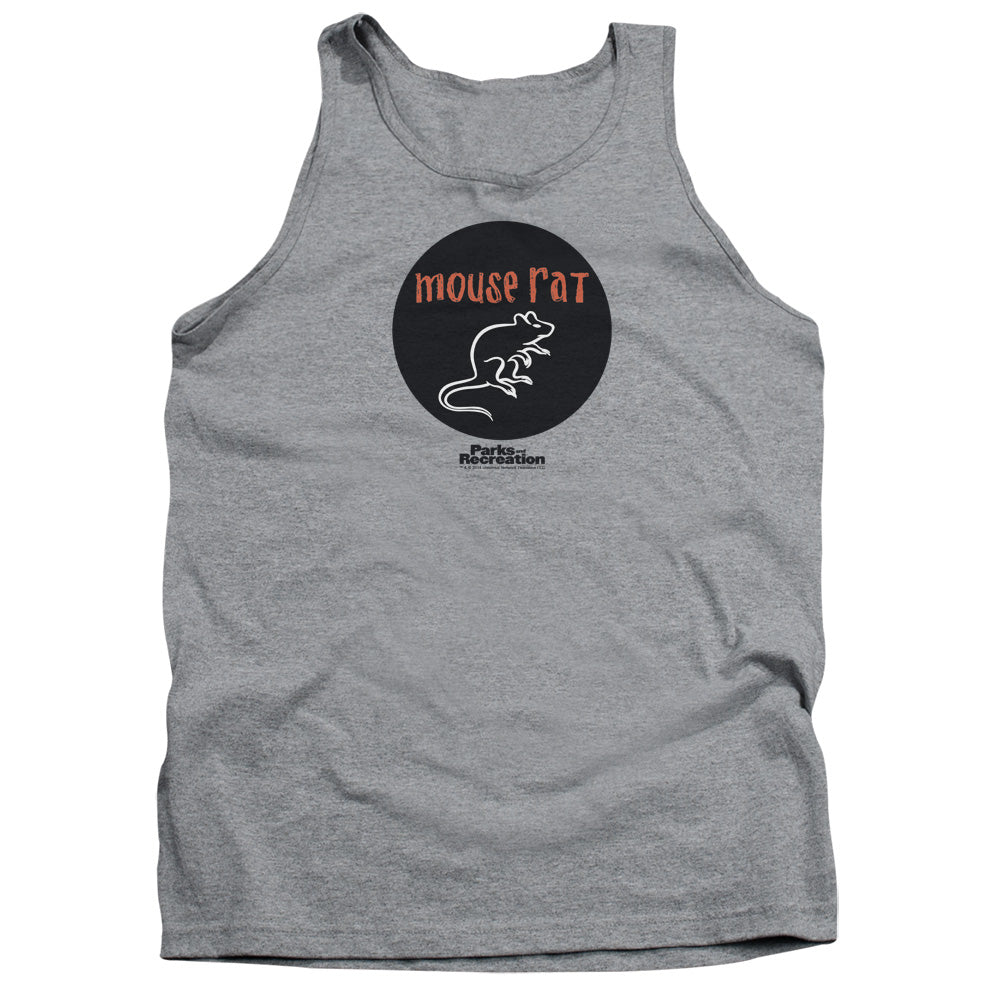 Parks & Rec Mouse Rat Circle Mens Tank Top Shirt Athletic Heather