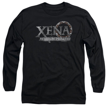 Xena Battered Logo Mens Long Sleeve Shirt Black