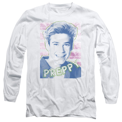 Saved By The Bell Preppy Mens Long Sleeve Shirt White Officially Licensed