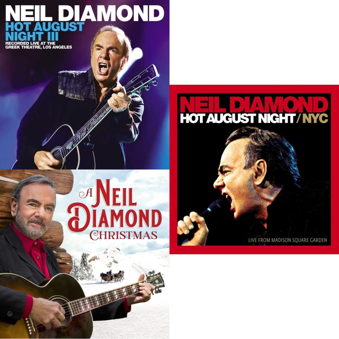 Neil Diamond - Neil Diamond Christmas (2LP) & Hot August Night Iii (2LP) & Hot August Night/Nyc Live From Madison Square Garden (2LP)
