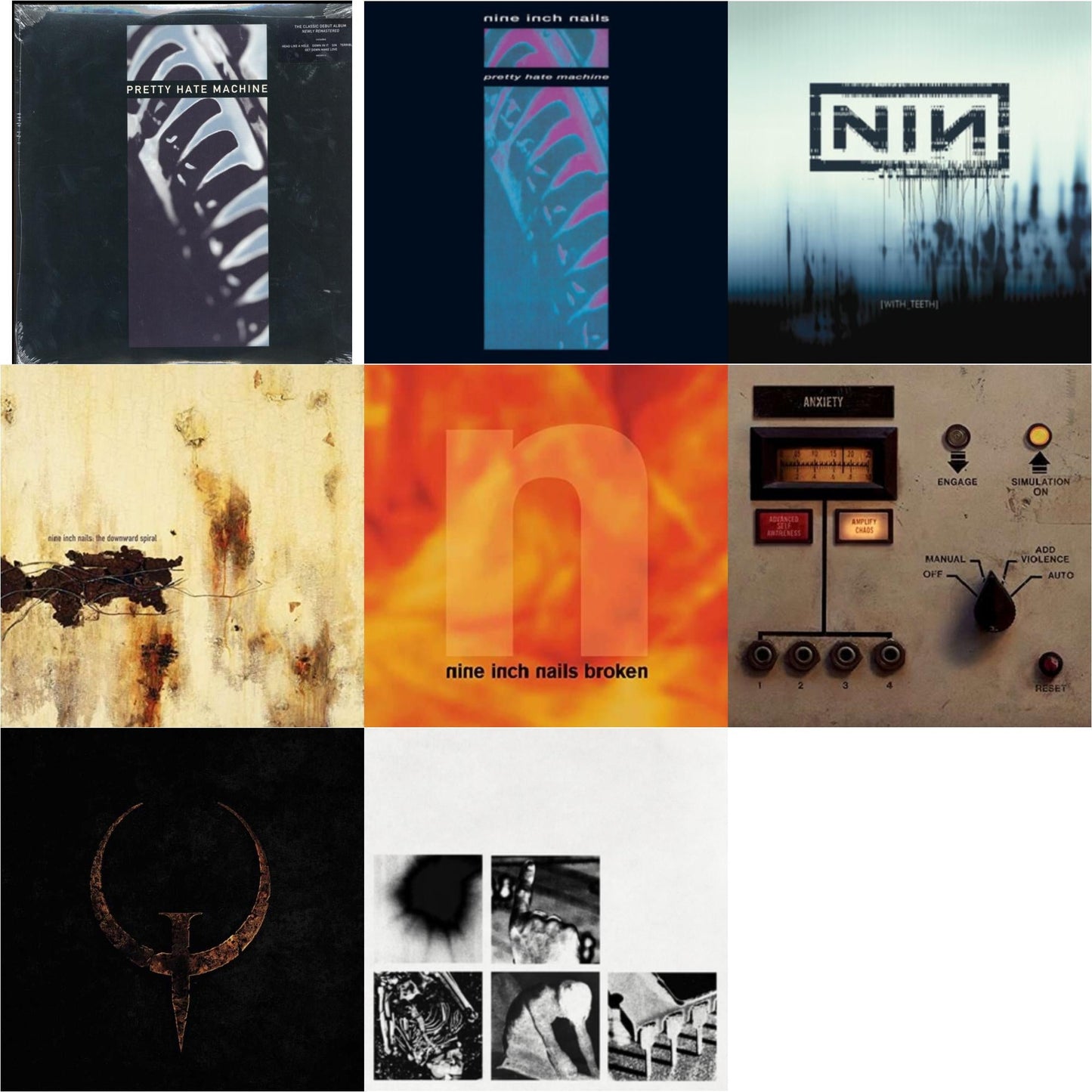 Nine Inch Nails - Pretty Hate Machine: 2010 Remaster & Pretty Hate Machine & With Teeth (2LP) & Downward Spiral (2LP/180G/2016 Remaster) & Broken (180G/LP/7Inch) & Add Violence Ep & Quake (2LP) & Bad Witch (LP)